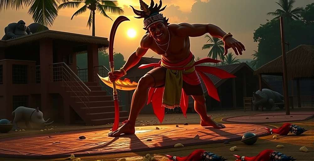 Ponda Predators Regional Myth Event Ponda Predators regional event featuring a Theyyam warrior from Kerala battling mythical creatures